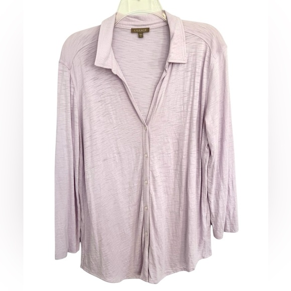 Lilla P Cotton Modal lightweight button down shirt XL lavender lilac - Picture 1 of 5